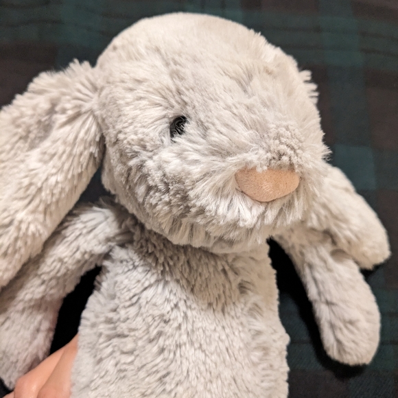 Jellycat Bashful Bunny Plush Gray Stuffed Animal Toy Medium - Picture 3 of 5